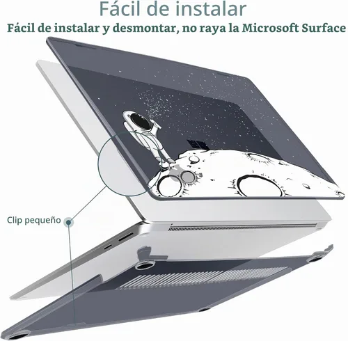 Vista 4 de Batianda AstroGrid - Funda para portátil Microsoft Surface de 15 pulgadas Astronaut