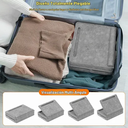 Vista 4 de KDD Escritorio de regazo para laptop con cojín, mesa para laptop con almacenamiento para cama y sofá, soporte de almohada ajustable con tira