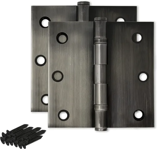 Vista 29 de Solid Brass Door Hinge Heavy Duty Ball Bearing 3.5 x 3.5 Inch - Set of 2 Hinges (Antique Brass)