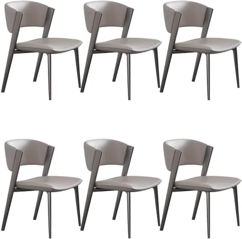 Vista 19 de YVYKFZD Juego de sillas de comedor de cuero, sillas de comedor con patas y respaldo de metal, sillas de cocina sin brazos de ocio, silla auxiliar
