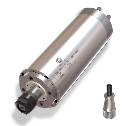 Vista 2 de Kit de paquete de husillo VFD ER20 de 110V 2.2kw para enrutador CNC 110V 2.2KW VFD,2.2KW Φ80mm ER20 Water Cooled Spindle Motor, Water Pump, 80mm