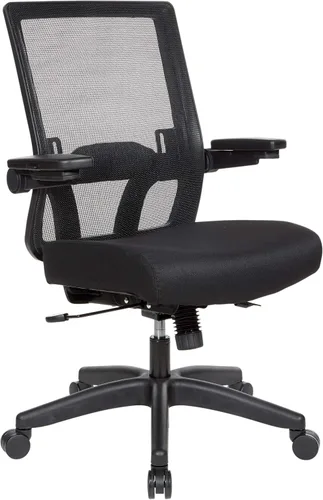 Vista 12 de Space Seating Serie 867 Silla de gerente ajustable con respaldo de malla transpirable, soporte lumbar y brazos abatibles acolchados, asiento de tela
