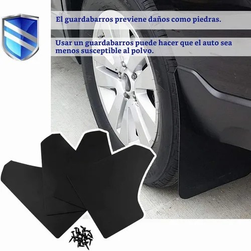 Vista 2 de RULLINE - Aletas de barro para automóvil, ajuste universal, color negro, 4 unidades, guardabarros, con 20 clips de remache de sujeción de 0.236