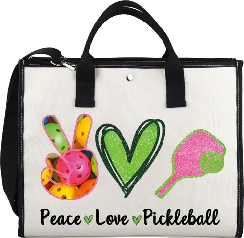 Vista 8 de XYANFA Bolsa de cosméticos Pickleball - Multicolor, grande - Regalo para mujer - Impermeable, ligera, portátil