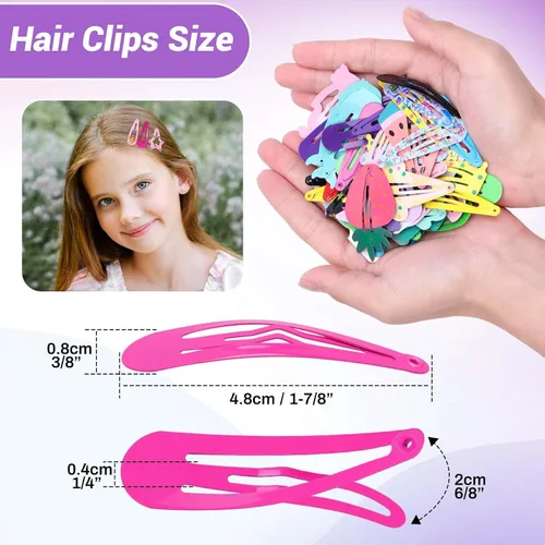 Vista 4 de Anezus 80 pinzas para el cabello para niñas, pasadores de pelo antideslizantes de metal para niñas, niños, adolescentes y mujeres