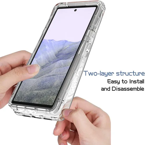 Vista 4 de Funda de teléfono para Pixel 6 Pro, Pixel 6 XL G8VOU, bonito patrón de mandala transparente de cuerpo completo, funda protectora para Google Pixel 6