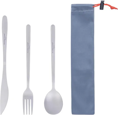Vista 10 de Boundless Voyage Juego de cubiertos de titanio portátil para acampar, palillos, cuchillo, tenedor, cuchara, juego para viajes en casa
