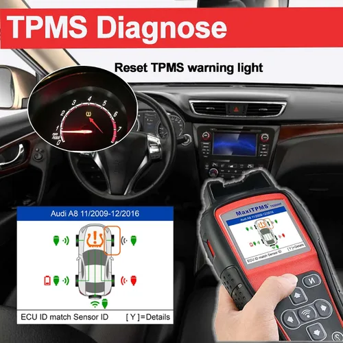 Vista 4 de Autel MaxiTPMS TS508WF TPMS herramienta de programación, WiFi reiniciar y restablecer Activate & Program 315/433MHz MX Sensors, WiFi TPMS Relearn