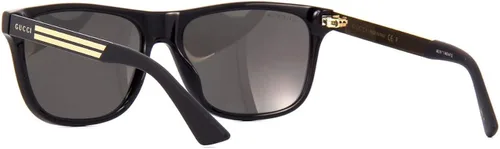 Vista 4 de Gucci GG0687S - 002 - Gafas de sol negras con lente polarizada gris 2.244in, Negro