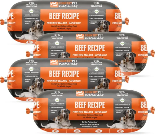 Vista 10 de Receta de carne de res y cordero: rollos de comida congelada prémium para perros de Nueva Zelanda, criados en pastos, de corral, pasteurizados