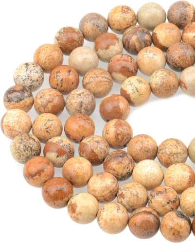 Vista 25 de Cuentas sueltas de 0.315 pulgadas/8mm de piedra natural redonda para hacer joyas con cordón elástico