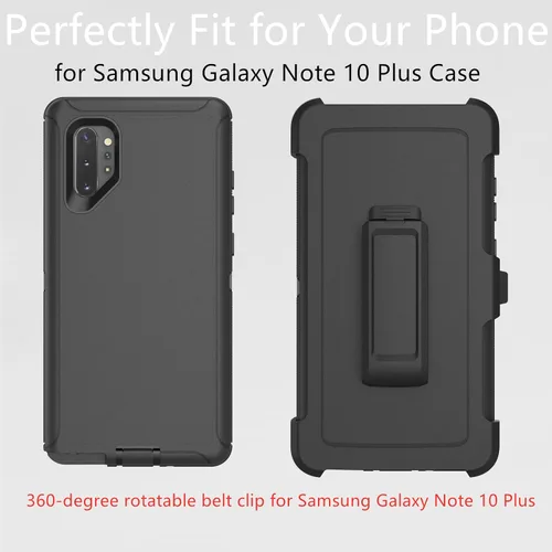 Vista 6 de Funda protectora resistente para Samsung Galaxy Note 10 Plus, a prueba de polvo, a prueba de golpes, protección contra caídas, 3 en 1, para Samsung