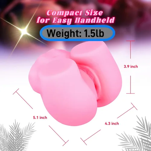 Vista 2 de Masturbador masculino de 1.5 libras, muñecas sexuales para hombres, coños de bolsillo, juguetes sexuales realistas para adultos, culo de nivel