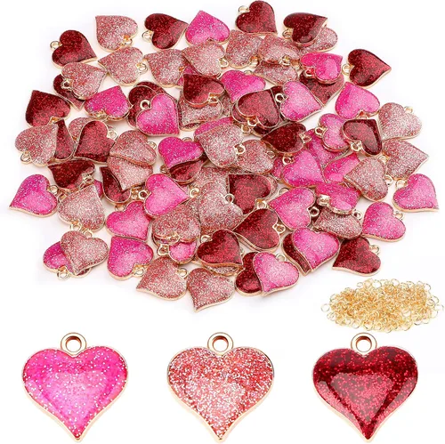 Vista 12 de SANNIX 90 Piezas Dijes de Corazón del Orgullo Corazón Arcoíris Dijes de Aleación Esmaltados a Rayas Colgante para Hacer Joyas Dijes Pendientes 10