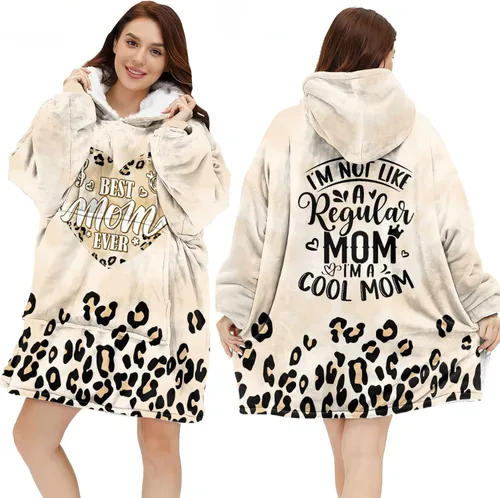 Vista 11 de Warmstorey Wearable Blanket Hoodie For Mom Wife - Best Wife Ever Hoodie From Husband Daughter Son - Birthday Mothers Day Gift