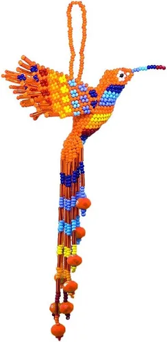 Vista 24 de Mia Jewel Shop - Figurina colgante decorativa de colibrí Figuras de pájaros para decoración del hogar Adorno de vidrio checo con cuentas