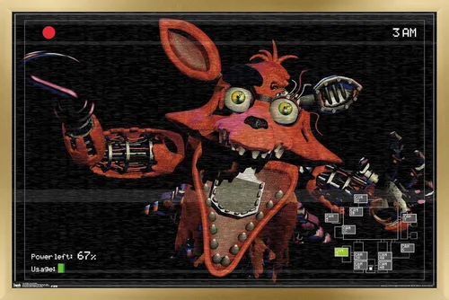 Vista 14 de Trends International Five Nights at Freddy's - Póster de pared Foxy Camera, 14.725 x 22.375 pulgadas, versión enmarcada de madera de granero Versión