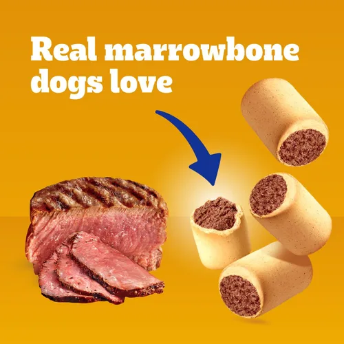 Vista 3 de PEDIGREE MARROBONE - Galleta crujiente para perros con sabor a carne real, 24 oz. Paquete de 8