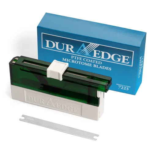 Vista 4 de DURAEDGE 7203 Cuchillas de micrótomo de cerámica de alto perfil (caja de 50) hoja de precisión para corte de tejidos, hoja desechable recubierta