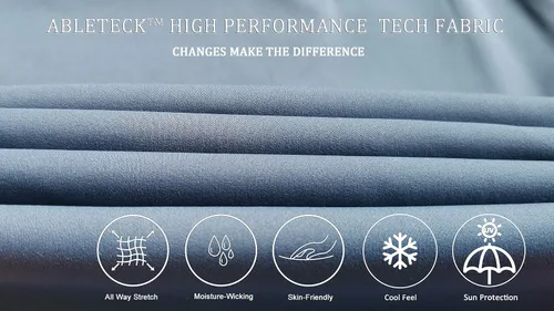 Vista 4 de AbleTree Pantalones deportivos ligeros 78 para hombre, de secado rápido, elásticos, casuales, con protección solar