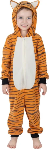 Vista 7 de Wizland Disfraz de animal para niños, leopardo, vaca, mono, reno, gato negro, dálmata, muñeco de nieve, mono de Papá Noel