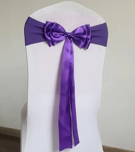 Vista 26 de 6 bandas elásticas para silla, lazos dobles, bandas de elastano para decoración de bodas, fiestas, cumpleaños, banquetes, suministros de Navidad
