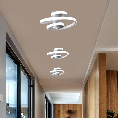 Vista 9 de Xuthusman Lámpara de techo moderna LED de acrílico para sala de estar, dormitorio, lámpara de montaje empotrado, elegante accesorio de pasillo de 19