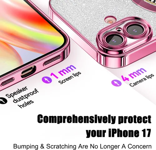 Vista 150 de Misscase Funda magnética con purpurina para iPhone 11 compatible con MagSafe, protección completa, delgada, a prueba de golpes, antiarañazos