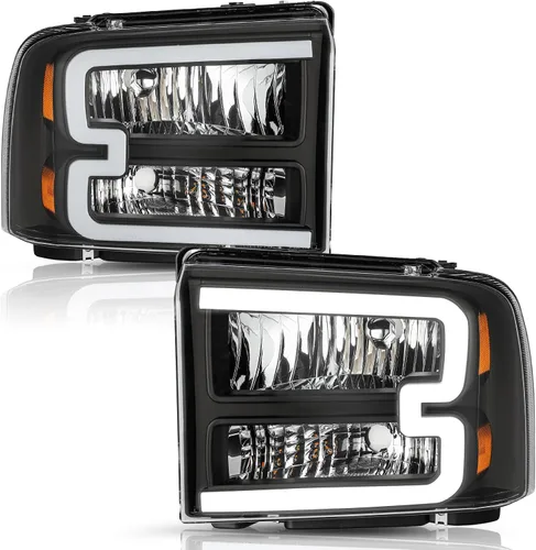 Vista 13 de TUSDAR Juego de montaje de faros delanteros para Ford F250 F350 F450 F550 Super Duty 2005-2007 / Ford Excursion 2005 lado del conductor