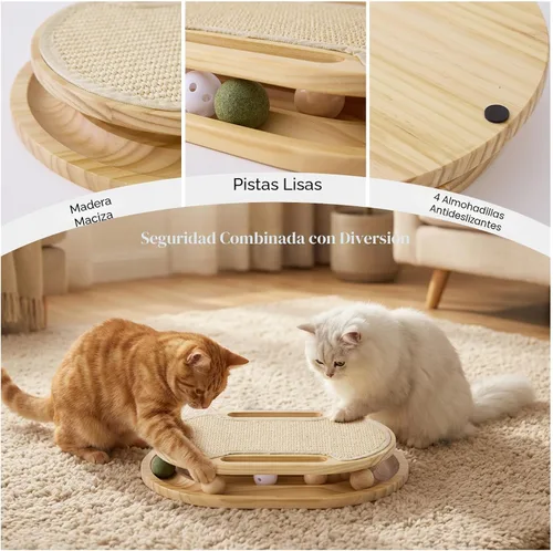Vista 10 de Cat Scratcher with Ball Track Toy, Sisal Scratch Pad for Indoor Use 2-Natural