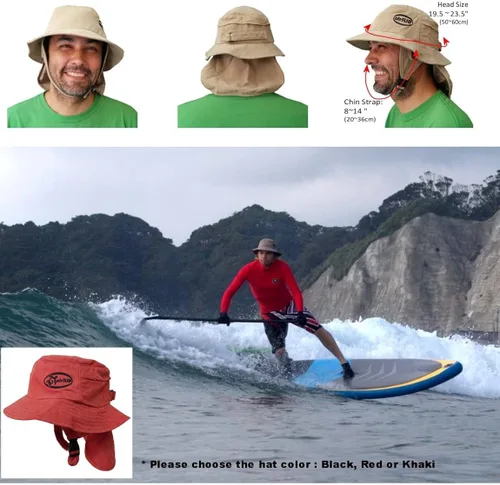 Vista 4 de airSUP Sombrero de pescador para surf y protección solar de ala ancha de poliéster de secado rápido