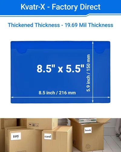 Vista 148 de 30 PCS Clear Self Adhesive Plastic Label Pockets, Top Loading Business & Library Index Card Holders, Peel and Stick Sleeves for Storage Bins, Totes
