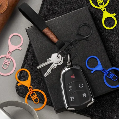 Vista 7 de 30 llaveros con cierre de langosta para hacer joyas, coloridos clips de gatillo giratorios de metal con cierres giratorios, clips de gancho, anillo