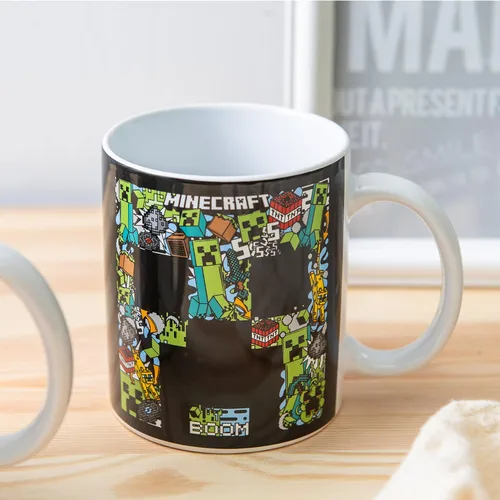 Vista 2 de Zak Designs Minecraft - Juego único de tazas de café de cerámica, tazas de café con mango cómodo para regalos de jugadores, aptas para lavavajillas