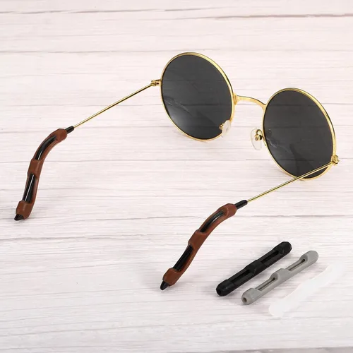 Vista 5 de PATIKIL Puntas de extremo de patillas de lentes, 6 pares de calcetines de oreja, brazos, piernas, medias de oreja, manga de tubo antideslizante