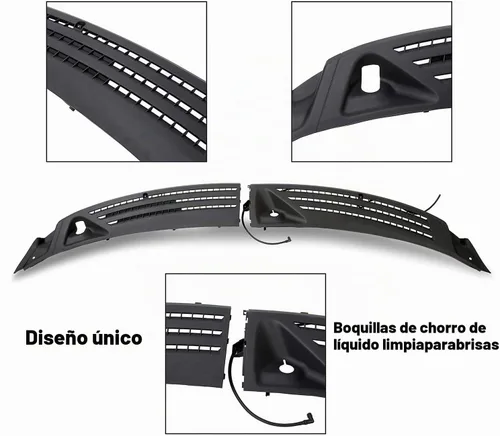 Vista 6 de Panel de cubierta para limpiaparabrisas compatible con Ford F150 2004-2008, rejilla de ventilación del limpiaparabrisa exterior, frontal, izquierdo