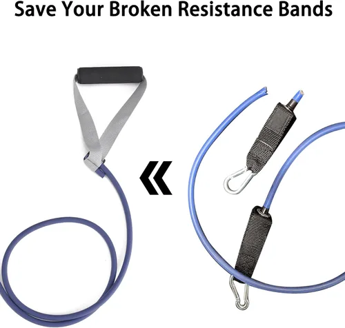 Vista 3 de Manijas de banda de resistencia, anclaje de puerta, kit de accesorios de correa de asistencia para bandas elásticas y tubos, accesorios de bandas