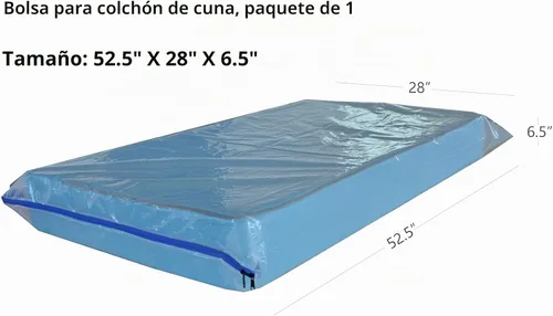 Vista 2 de 1 bolsa de almacenamiento para colchón de cuna con cremallera, bolsa de colchón impermeable de plástico de 3 mil para mudanza