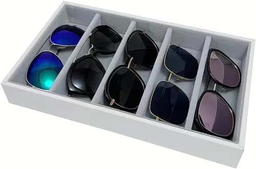 Vista 11 de Organizador de bandeja de joyería para gafas de sol con divisor de cajones, B5