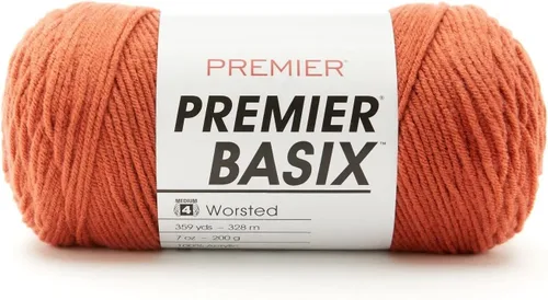 Vista 22 de Premier Yarns Basix, hilo de estambre sólido, hecho de acrílico, hilo ideal para ganchillo y tejido, color blanco, 359 yardas