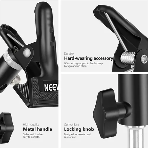 Vista 7 de Soporte de abrazadera de metal resistente para estudio fotográfico NEEWER para reflector