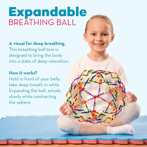 Vista 2 de 4E's Novelty Esfera de bola de respiración expandible (paquete de 4) juguete para niños para aliviar el estrés, juguetes para ansiedad, yoga