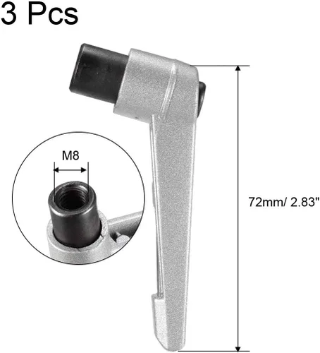 Vista 2 de uxcell M8 manija ajustable palanca de sujeción rosca botón trinquete hembra roscado perno 3 piezas
