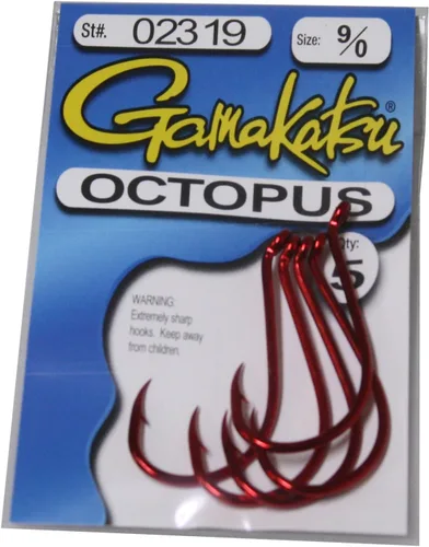 Vista 3 de Sportsman Supply Inc. Gancho de pulpo Gamakatsu-10 por paquete Negro