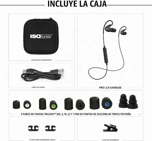 Vista 5 de Protección auditiva Bluetooth ISOtunes Pro 2.0, auriculares de trabajo compatibles con OSHA 16+ hour battery, IP67 durability, noise-cancelling