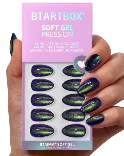 Vista 41 de BTArtbox Uñas Postizas Blancas Cortas a Presión - Uñas Postizas de Gel Suave en Forma de Almendra, Uñas Blancas con Pegamento para Uñas, Uñas