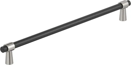 Vista 21 de Amerock BP37385FBG10 Mango de gabinete negro mate/níquel satinado Mango de gabinete de 3 pulgadas (76 mm) de centro a centro Mergence