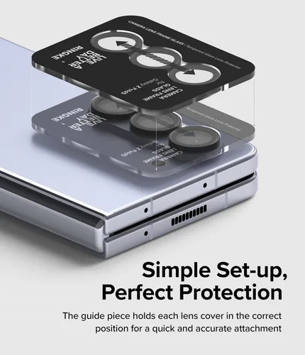 Vista 7 de Ringke Marco de lente de cámara compatible con Samsung Galaxy Z Fold 5, protector de lente de cámara, cubiertas de vidrio templado y marcos
