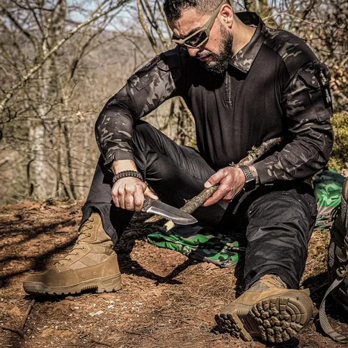Vista 6 de YEVHEV Botas tácticas para hombre botas de trabajo militares botas de combate del desierto botas de combate del ejército para senderismo motocicleta