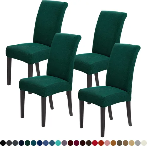 Vista 12 de Joccun - Juego de 2 fundas para sillas de comedor, fundas elásticas para sillas de comedor, fundas de asiento para sillas de comedor, funda de Negro